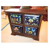 10" x 3.5" x 8" Wood & Ceramic Apothecary Cabinet