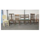 7 Vintage Wood Chairs