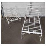 Set Of Vintage Metal Lounge Chairs - No Cushions