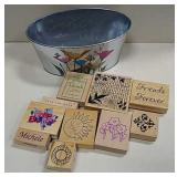 Miscellaneous Stamps In Metal Tub