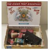 Vtg Tru-Vue Viewer & Film Rolls In Old Cigar Box