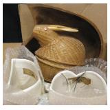 2 Lighted Sconces, Bowls & Decor