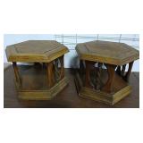 2 Wood Side Tables - 21" Diameter & 15" Tall