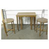 4 Snack Tables w/ Rolling Storage Table