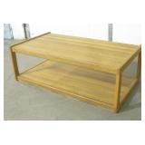 Solid Oak 2-Tier Coffee Table - 48" x 26" x 16"