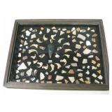 17" X 13" Shadowbox of Arrowheads, Claws, Pottery