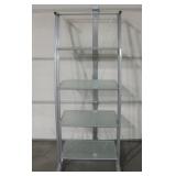 4-Tier Metal & Frosted Glass Shelf Unit