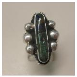 Sterling Silver Azurite SW Ring - Hallmarked