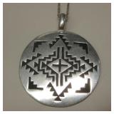 Sterling Silver Zuni Pendant Necklace - Hallmarked
