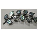 Sterling Silver & Shell Brooch - Hallmarked