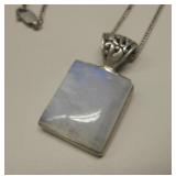 Sterling Silver Moonstone Pendant Necklace