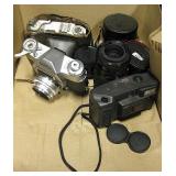 3 Vintage Film Cameras & Asst