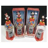 4 Disney Mickey & Minnie Small Gumball Dispensers