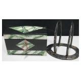 Wood Trinket Box w/ Key & Horseshoe Napkin Holder