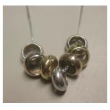 Sterling Silver Tri-Tone Necklace - Hallmarked