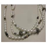 Sterling & GF Necklace w/ Pearls, Amethyst & Onyx