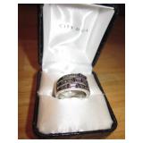 Amethyst & Marcasite Ring w/ Gift Box