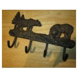 Cast Iron Bears Coat Hanger w/ 4 Hooks