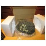8" "God Bless This Home" Decor Faux Garden Stone