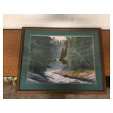 Framed Eagle Stitchwork Art - 30" x 24"