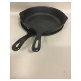 2 Cast Iron Skillets - 1 Lodge & 1 Marked 10-1/2