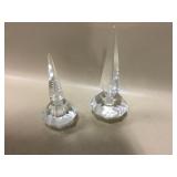 2 Vtg Cut Crystal Japanese Pagoda Perfumers