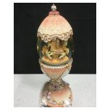 Snowglobe Music Box carousel 11.5" Tall
