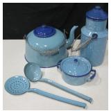 Vintage 8 Piece Speckleware Kitchen Collection
