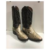 Leather & Snake Skin Hiker Cowboy Boots SZ 10 1/2