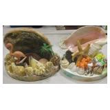 2 Seashell w/ Decor Table Lamps - 8" Tallest