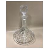 Vtg Cut Crystal Decanter W/ Cut Stopper - 10.5"