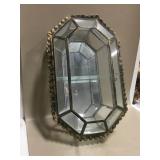 Metal & Glass Hanging Wall Display w/ Shelf