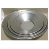 3 Piece Vintage Metal Gold Panning Pans