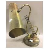 15" Tall Vintage Brass Desk 2-Bulb Lamp