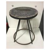 Cast Iron & Wood Farm Rustic Stool