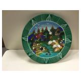 Vintage South American Painted Pottery Plate