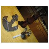 Cast Aluminum Bell, Wood Lighthouse & Decor Anchor