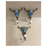 3 Resin SW Decor Skull Wall Hangers - 6"