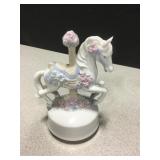 Ceramic 6" Japan Made Carousel Music Box