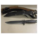 11.5" Hunting Knife w/ Sheath & Leather Belt