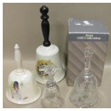 4 Pc. De Grazia Ceramic & Crystal Bell Collection