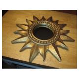 Gold-Toned Sunburst Wall Mirror - 20" Overall
