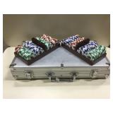 Large  Lot Of Poker Chips W/ Racks & Case