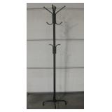 74" Tall Black Metal Hat / Coat Rack