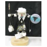 17" Navajo M. Bruce Buffalo Warrior Kachina