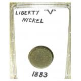 1883 USA Liberty Or "V" Nickel - No Cents Variety