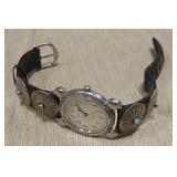 SW Watch With Sterlling & Turquoise  Conchos