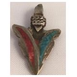 Old Sterling Arrowhead Pendant 7/8 " long