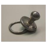 Vtg Sterling Silver & Enamel Pacifier Pendant