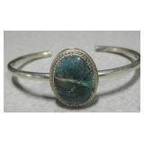 Sterling Silver & Turquoise Bracelet - Hallmarked